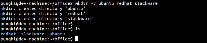 mkdir verbose