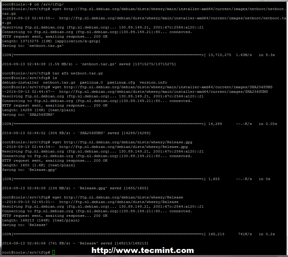 Download Debian NetBoot Files