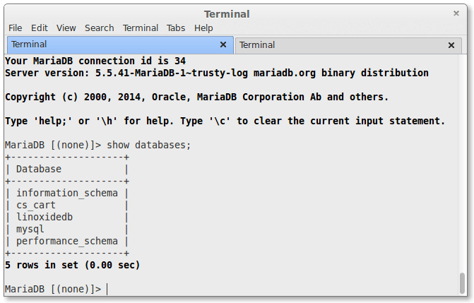 mysql to mariadb database migrated