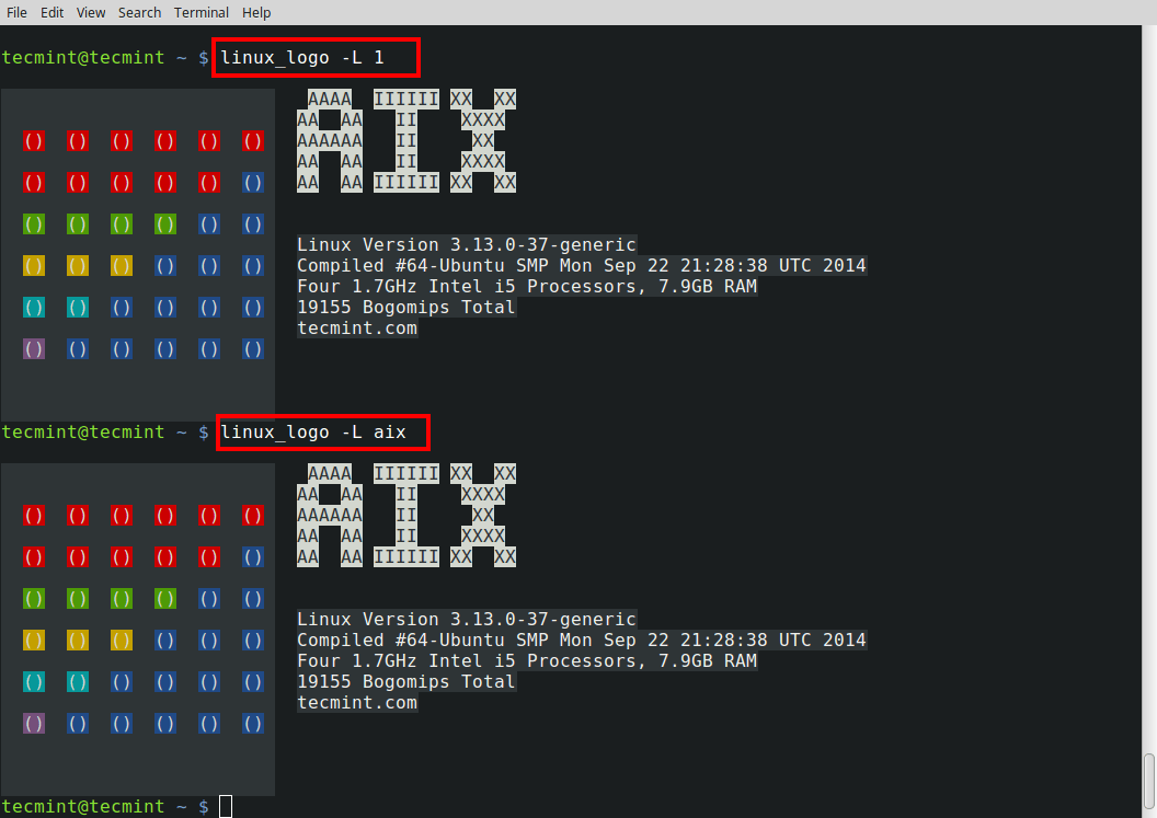 输出 AIX 图标