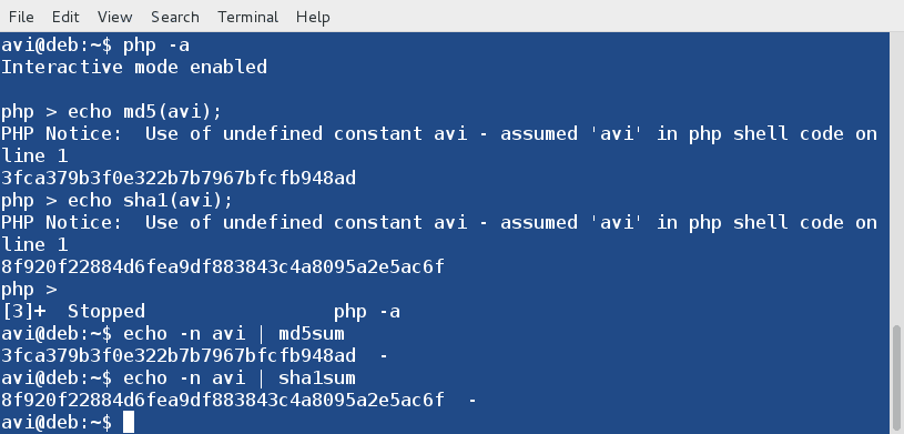 Check md5sum and sha1sum in PHP