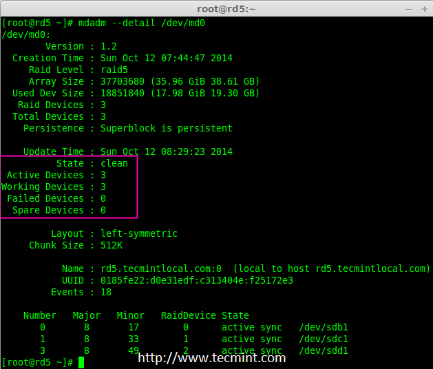 Verify Raid Array