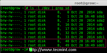 Confirm sdd Partition