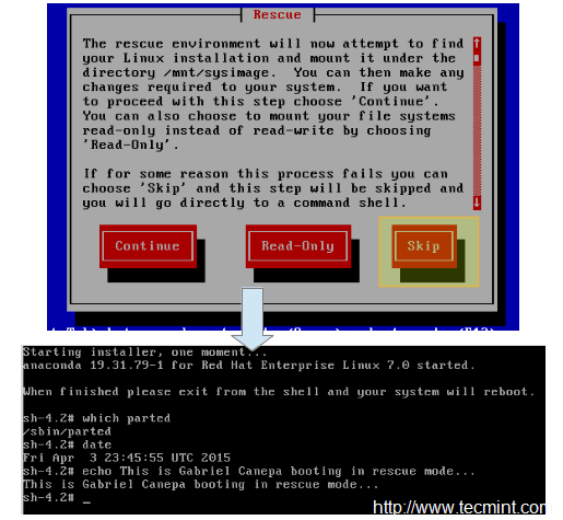 RHEL 7 急救模式