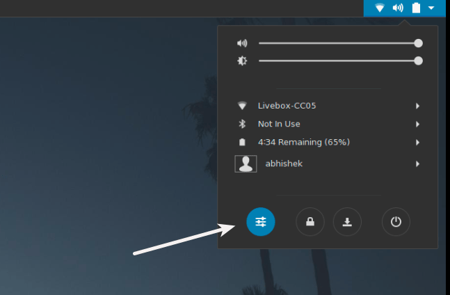 System Settings in GNOME Antergos Linux