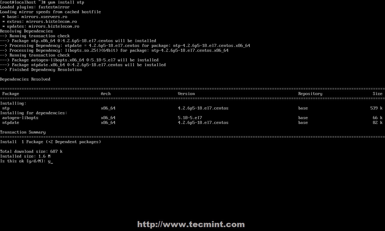 在 CentOS 上安装 NTP 服务器