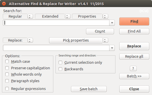Alternative Find&amp;amp;Replace add-on