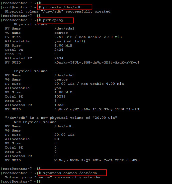 Extending Volume Group