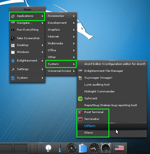 Launch Terminal in Kali Linux