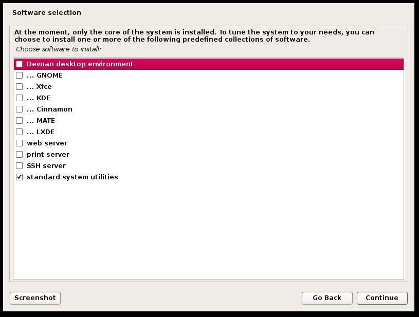 Devuan Linux Software Selection