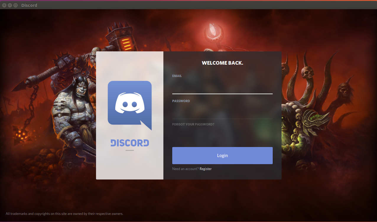 Login to Discord on Ubuntu