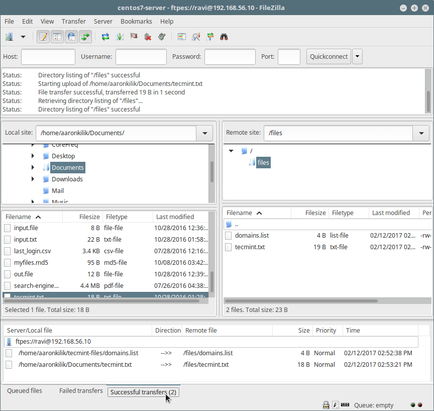 使用 FTP 安全地传输文件