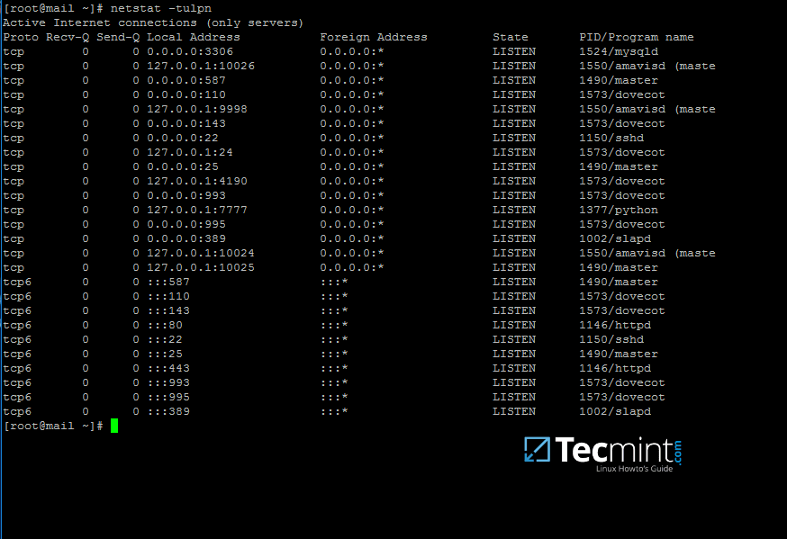 iRedMail Network Sockets