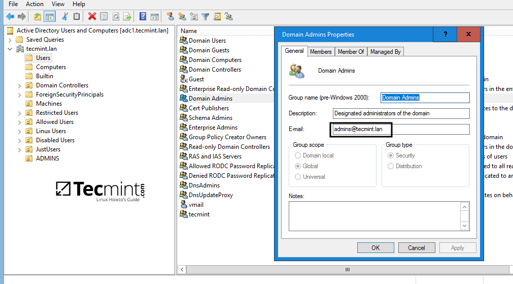 Create Group Admin for Samba4 AD DC