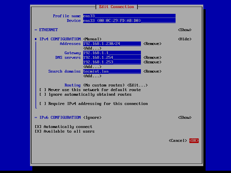 Configure Network Interface