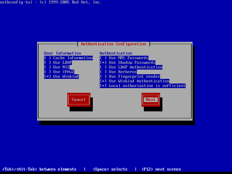 Authentication Configuration