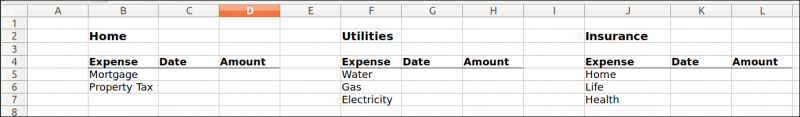 A row of expenses