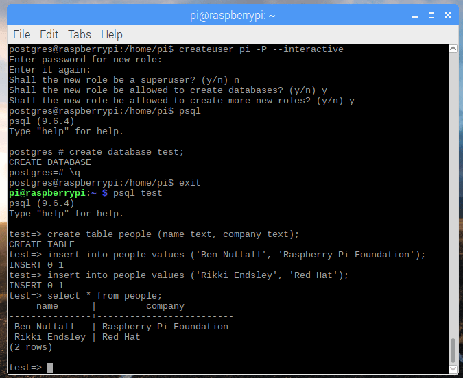 a postgres query