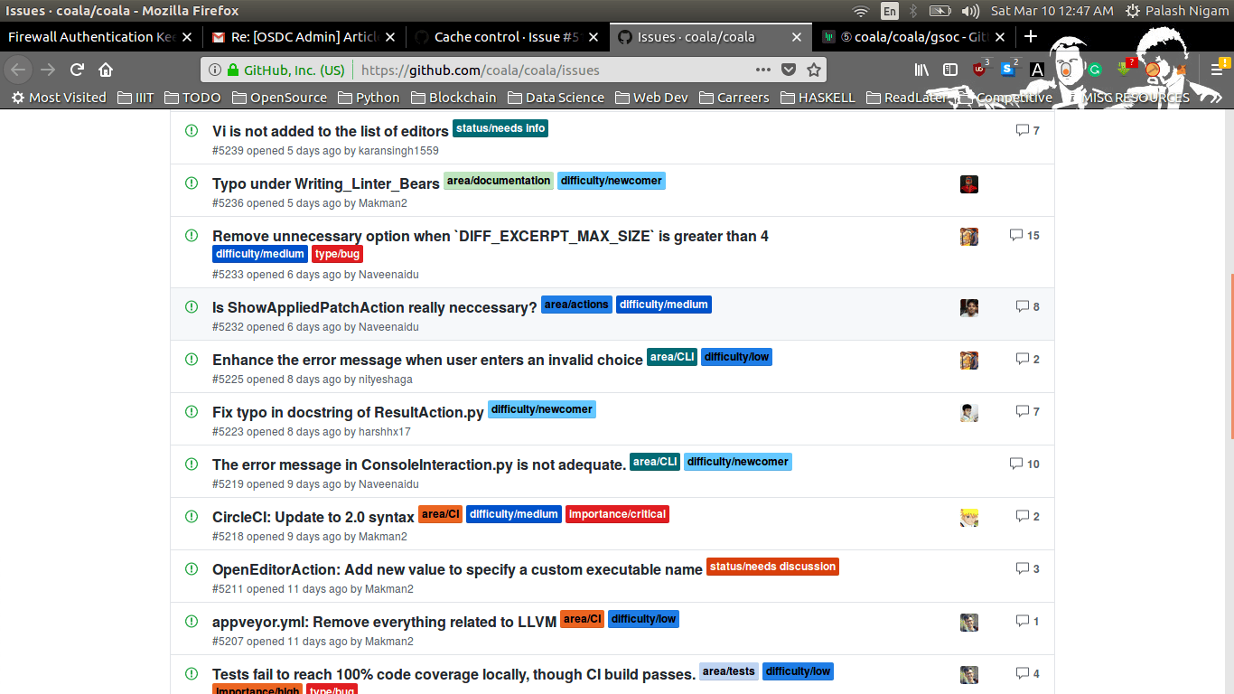 Coala labeled issues