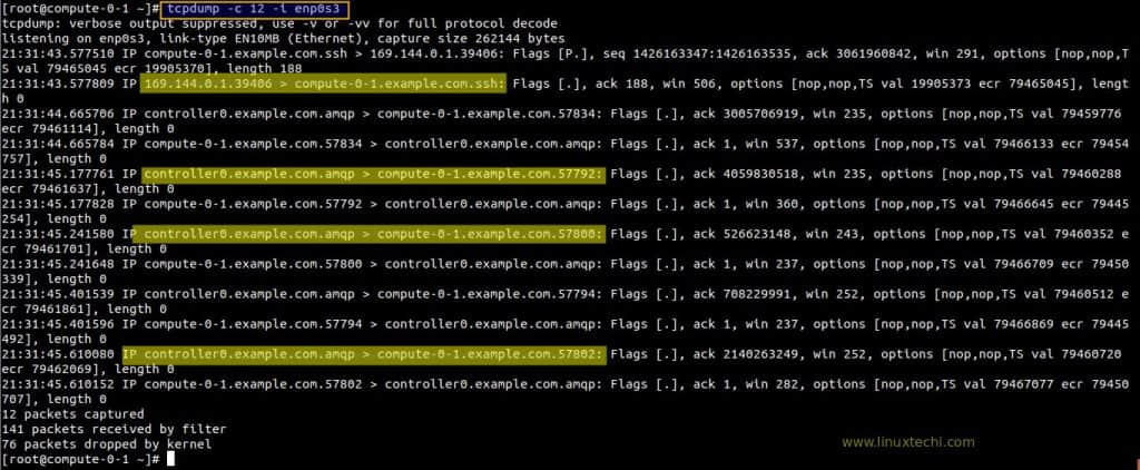 N-Number-Packsets-tcpdump-interface