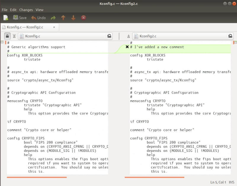 Comparing two files