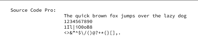 Source Code Pro example