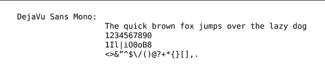 DejaVu Sans Mono example