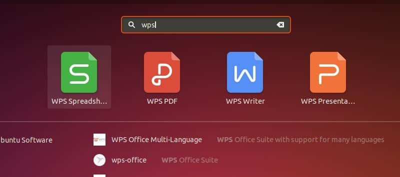 WPS Applications Menu