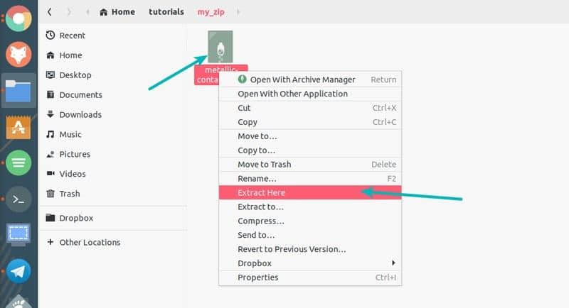 Unzip File in Ubuntu