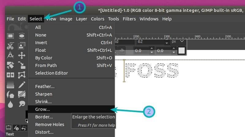 Grow the selection on the additional layer