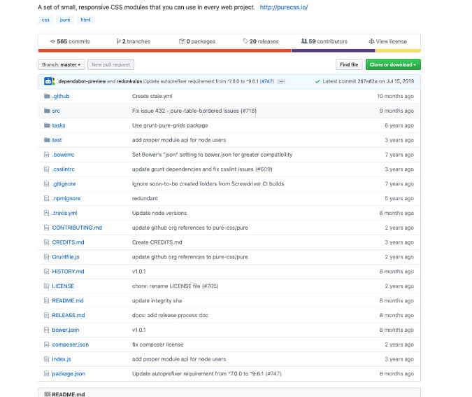 Pure.css GitHub