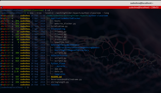 Metadata in exa’s tree structure