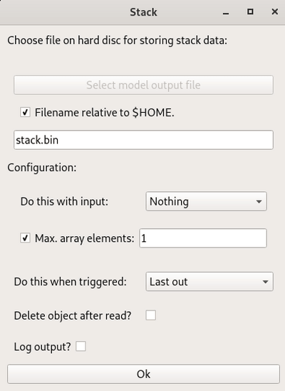 Configuration of the Stack element