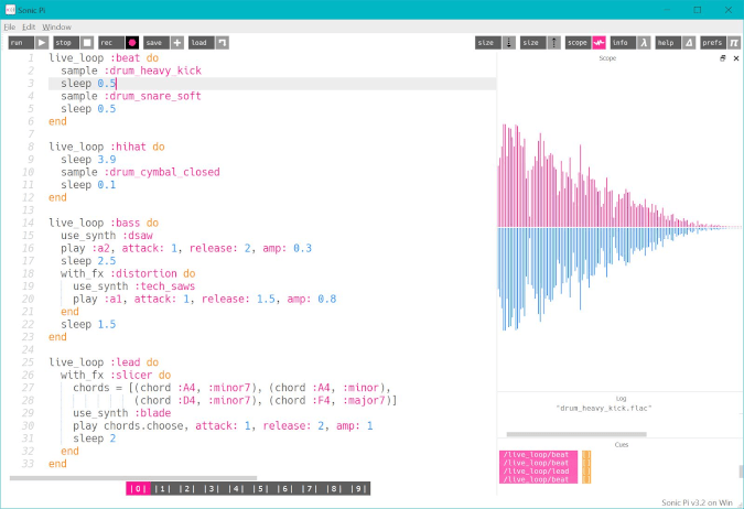 Sonic Pi composition example