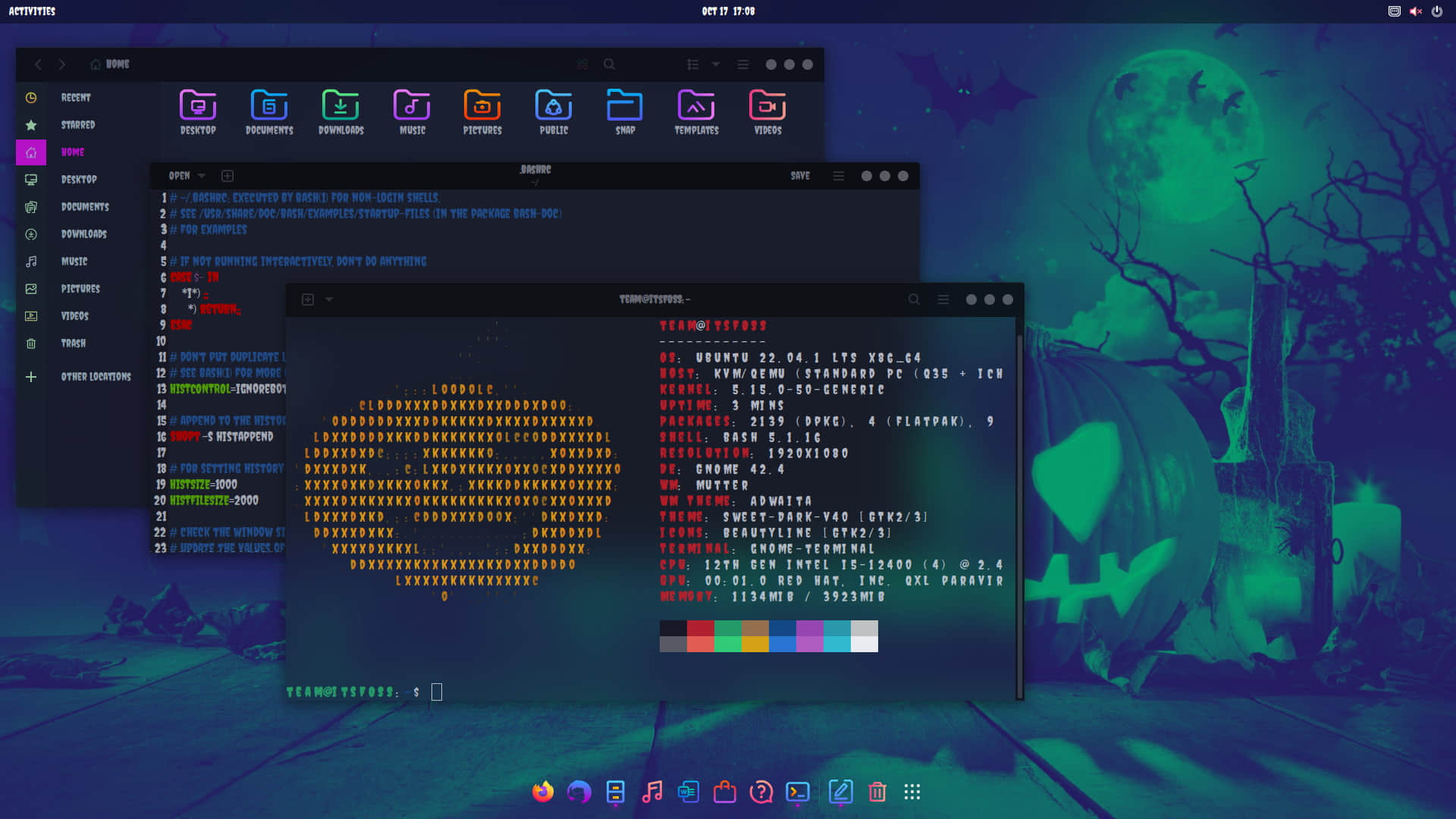 ubuntu halloween theming final looks