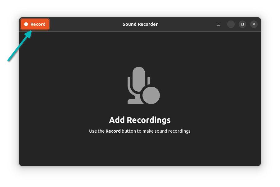 Hit the Record button to start audio recording