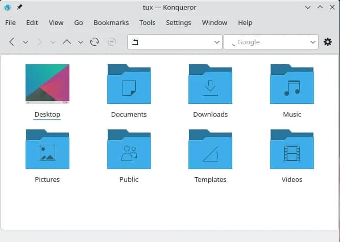 Image of Konqueror’s file manager.