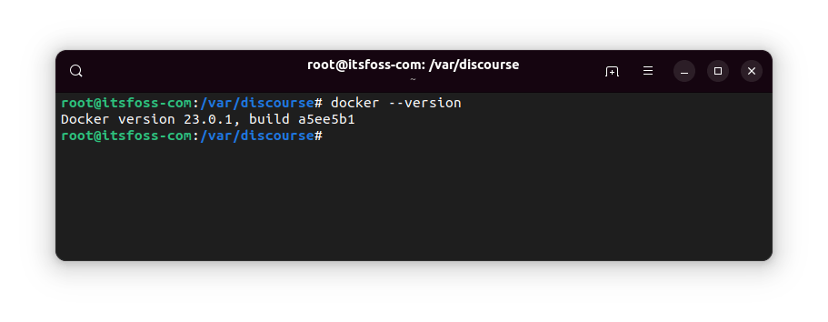 Installed Docker version