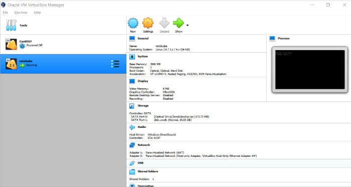 Figure 1: Minikube virtual machine in virtual box