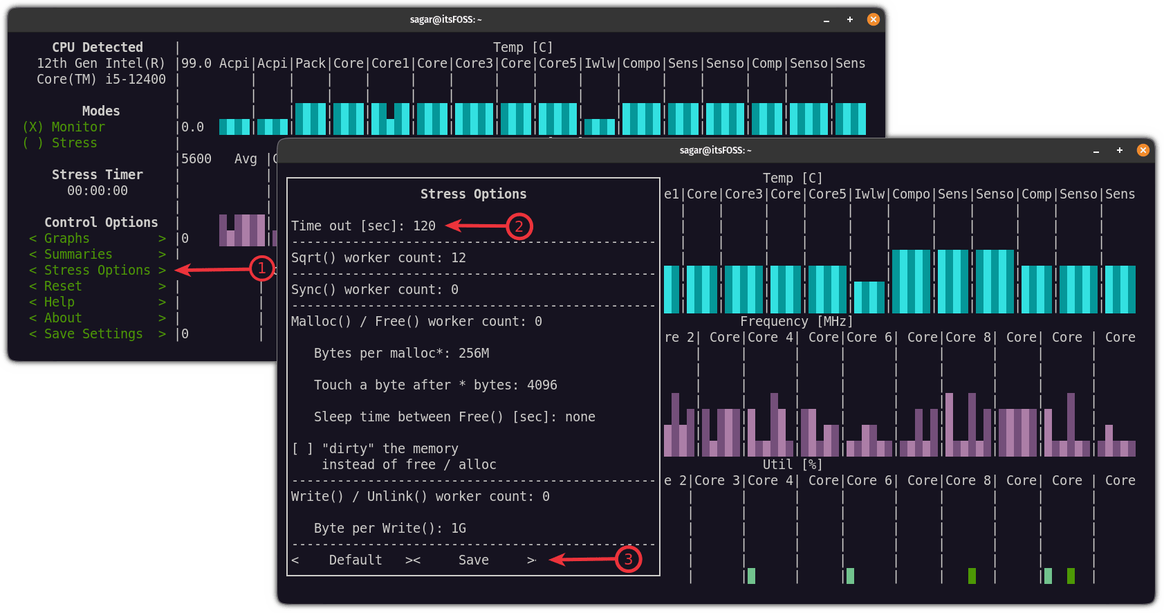 设置 Linux 中 CPU 压力测试的时间长度