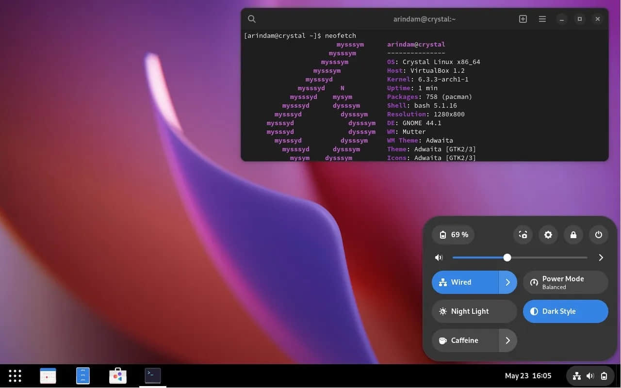 Crystal Linux 桌面