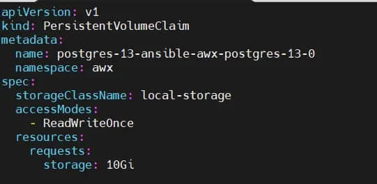 posgres-pvc-awx-kubernetes