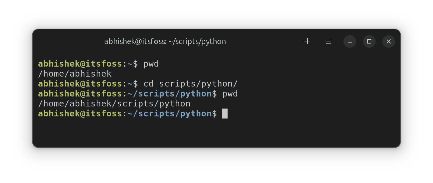 cd command with relative path